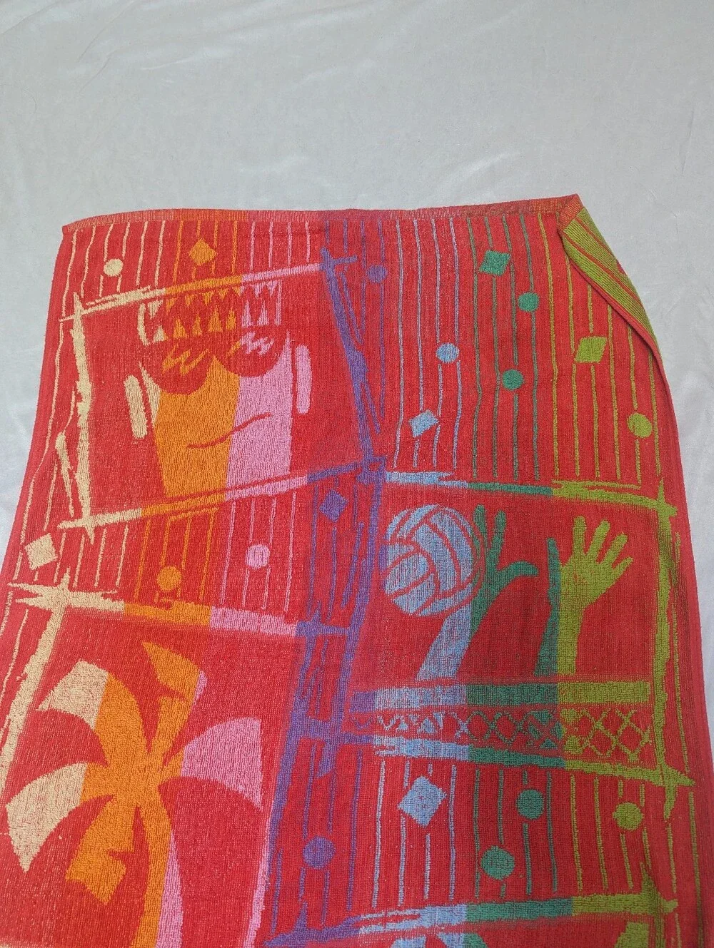 Jay Franco 100% Cotton Colorful Vtg Beach Towel Surfer Volleyball Fish 25